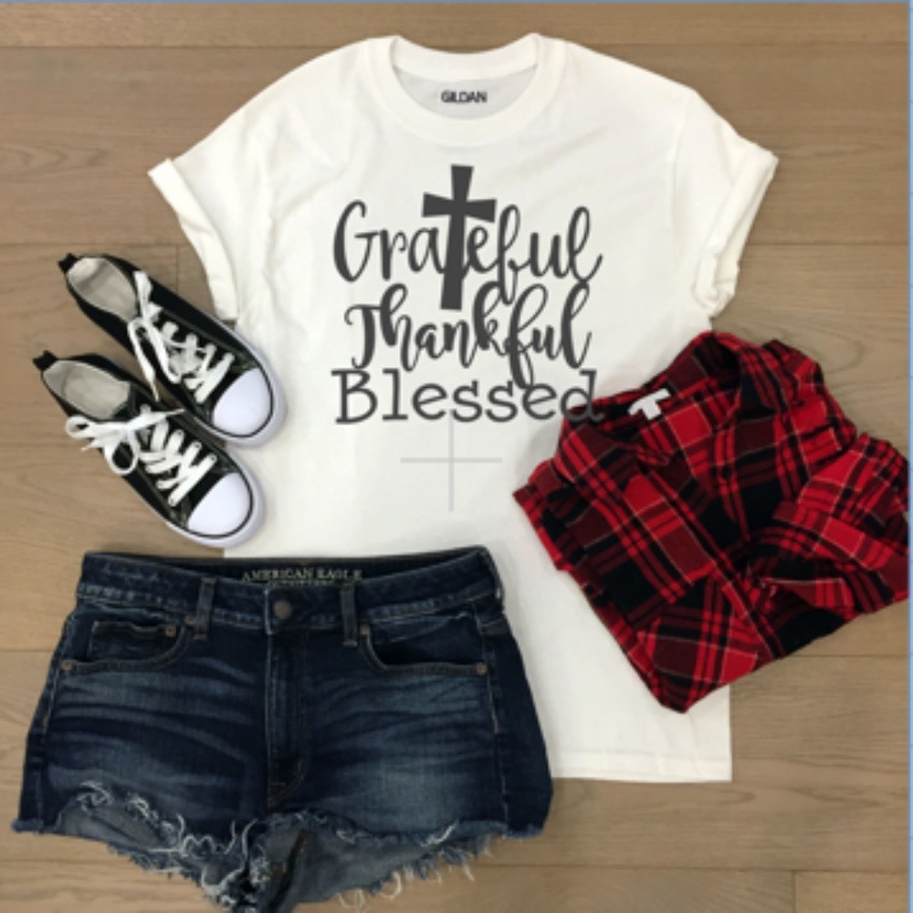 Grateful Thankful blessed tshirt